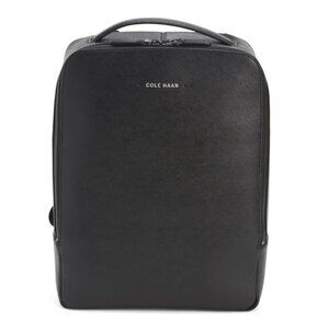 COLE HAAN Black Unisex Leather Sloane Backpack